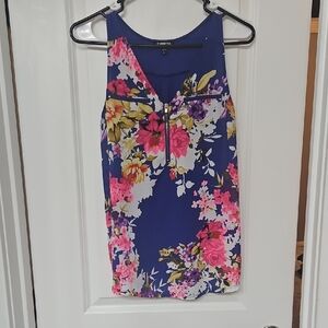Express Floral Tank Top - Blue and Pink